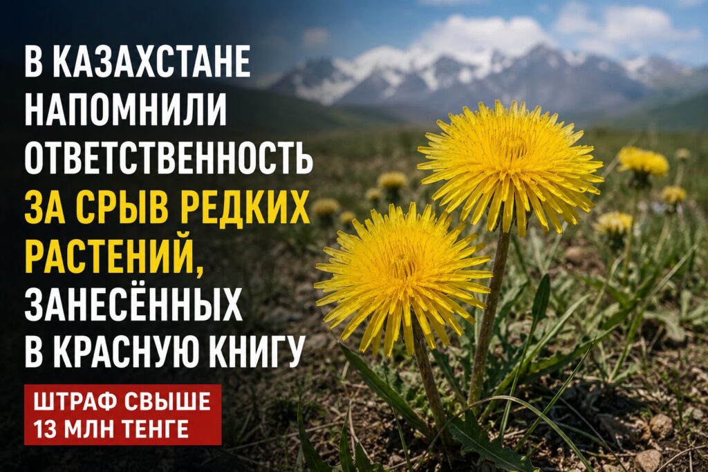 В Казахстане напомнили об ответственности за срыв редких растений, занесённых в Красную книгу