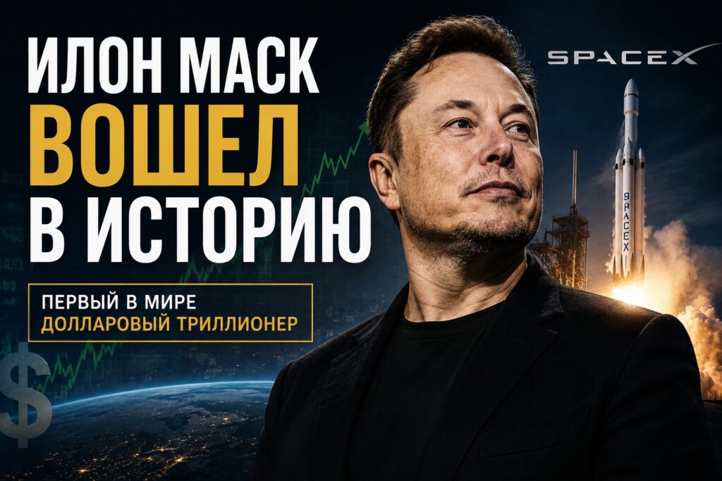 Илон Маск стал первым в мире долларовым триллионером